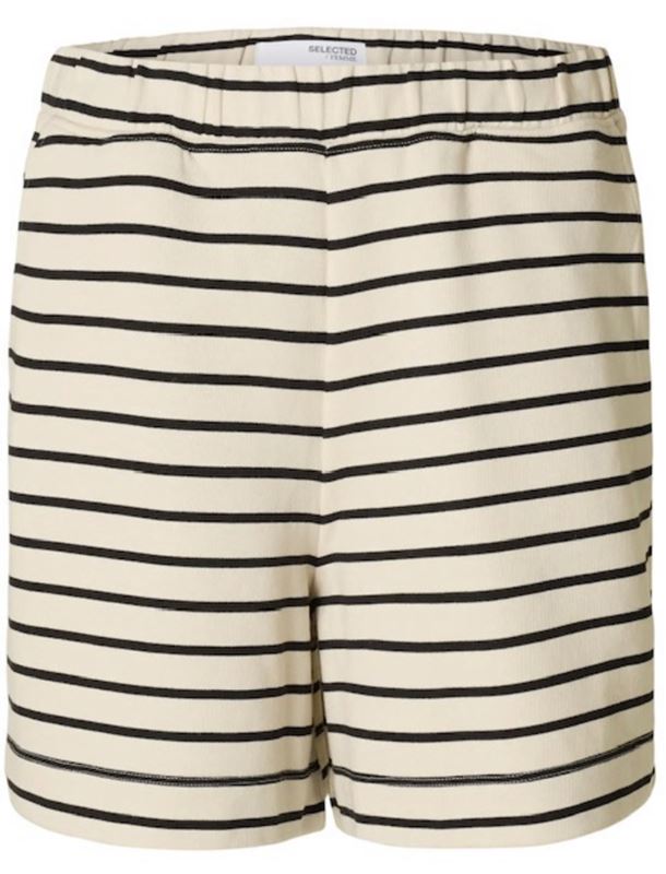 Byxor - SLFelise striped shorts – Black/Birch
